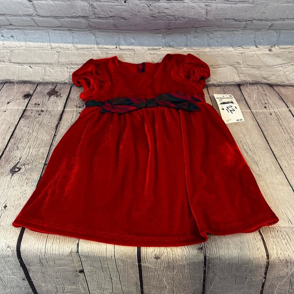 Sammy + Nat Velvet Christmas Dress and Plaid Diaper Cover